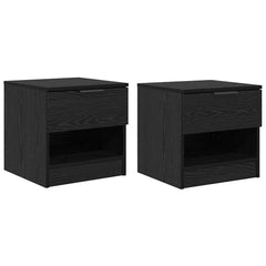 vidaXL Bed Cabinet 2 pcs Black Oak 40 x 39 x 40cm Engineered Wood 2