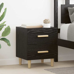 vidaXL Bed Cabinet Black Oak 40 x 35 x 47.5cm Engineered Wood 1