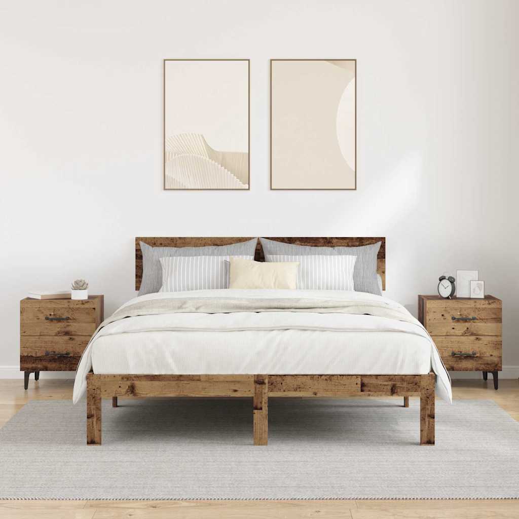 vidaXL Bed Cabinet 2 pcs Old Wood 40 x 35 x 47.5 cm Engineered Wood 4