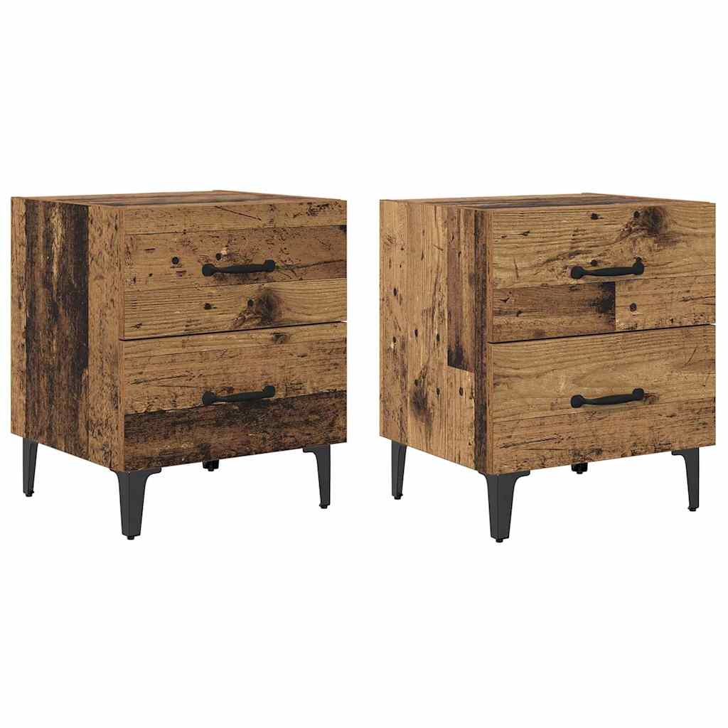vidaXL Bed Cabinet 2 pcs Old Wood 40 x 35 x 47.5 cm Engineered Wood 2