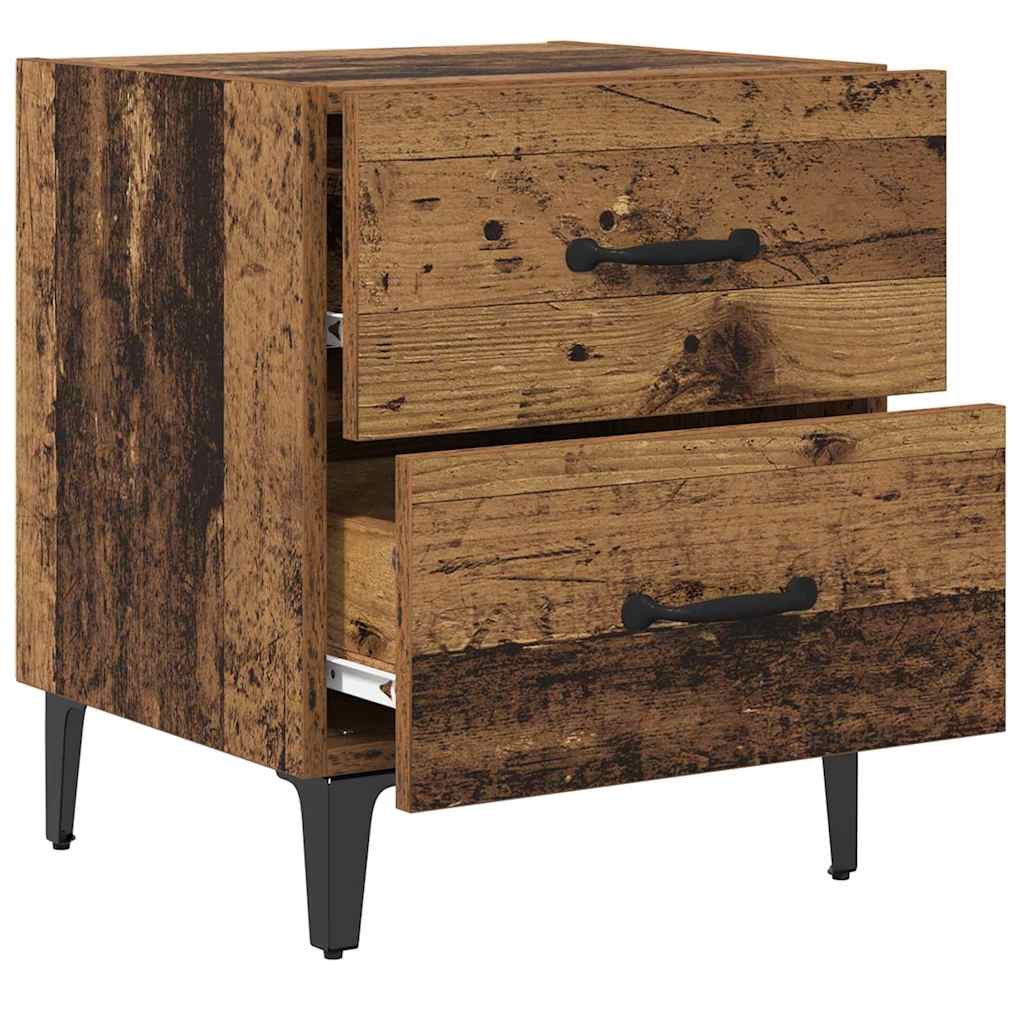 vidaXL Bed Cabinet 2 pcs Old Wood 40 x 35 x 47.5 cm Engineered Wood 5
