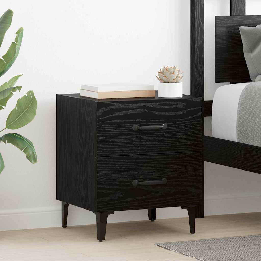 vidaXL Bed Cabinet Black Oak 40 x 35 x 47.5 cm Engineered Wood 1