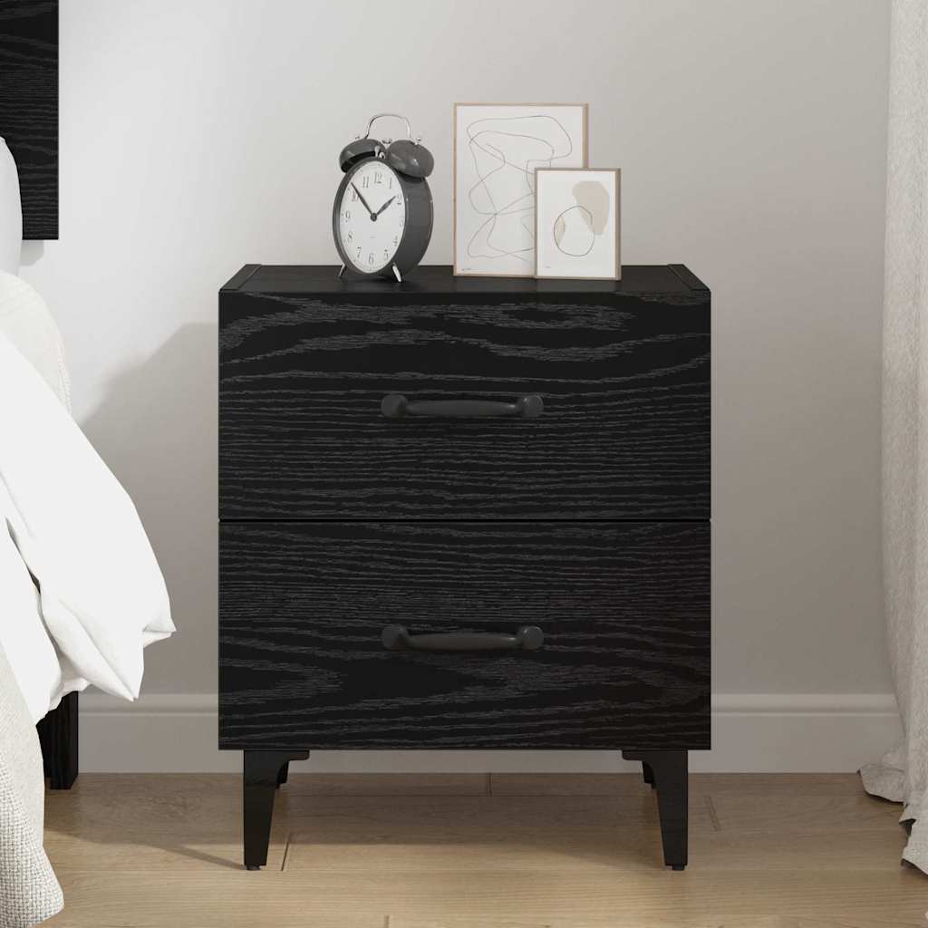 vidaXL Bed Cabinet Black Oak 40 x 35 x 47.5 cm Engineered Wood 4