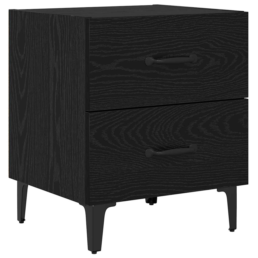vidaXL Bed Cabinet Black Oak 40 x 35 x 47.5 cm Engineered Wood 2