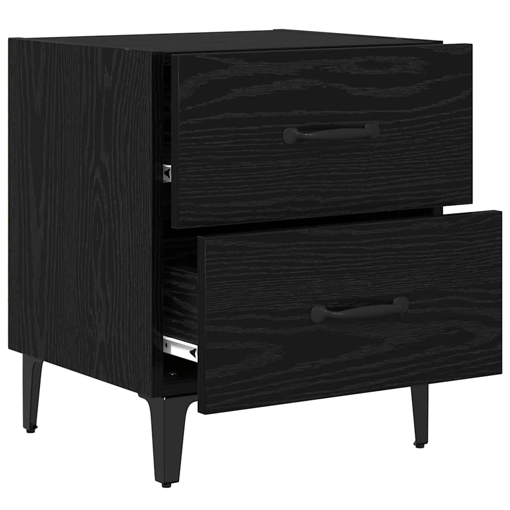 vidaXL Bed Cabinet Black Oak 40 x 35 x 47.5 cm Engineered Wood 5