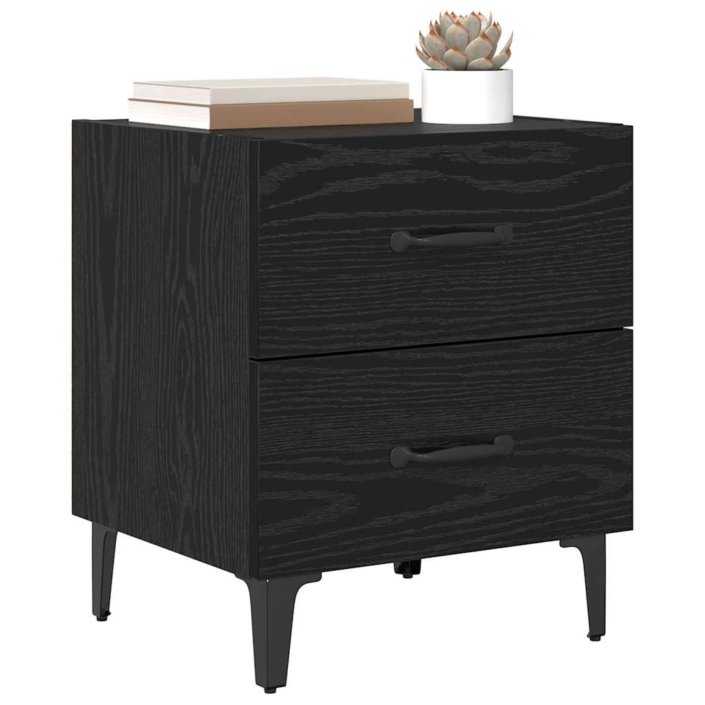 vidaXL Bed Cabinet Black Oak 40 x 35 x 47.5 cm Engineered Wood 3