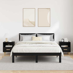 vidaXL Bedside Cabinet 2 pcs Black Oak 40 x 35 x 47 cm Engineered Wood 4