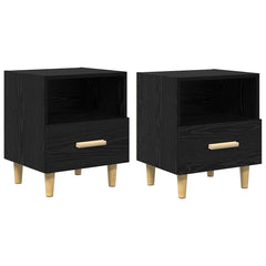 vidaXL Bedside Cabinet 2 pcs Black Oak 40 x 35 x 47 cm Engineered Wood 2