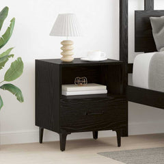 vidaXL Bedside Cabinet 2 pcs Black Oak 40 x 35 x 47.5 cm 1