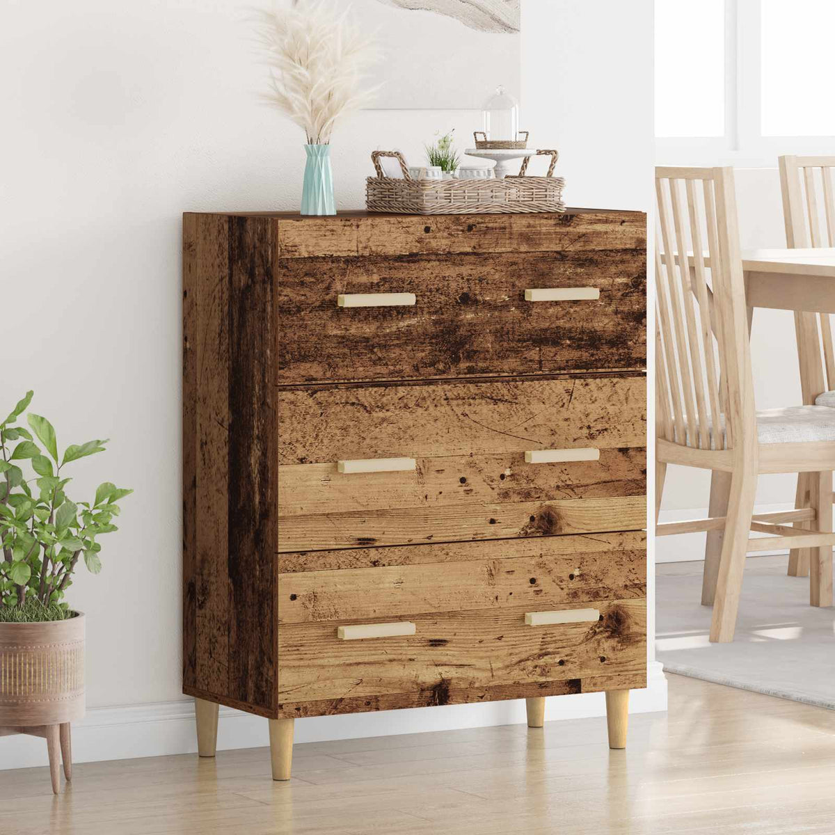 Sideboard 70x34x90 cm Engineered Wood Old wood