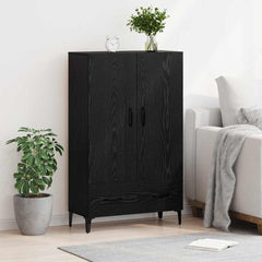 vidaXL Highboard Black Oak 70 x 31 x 115 cm Engineered Wood and Iron 4