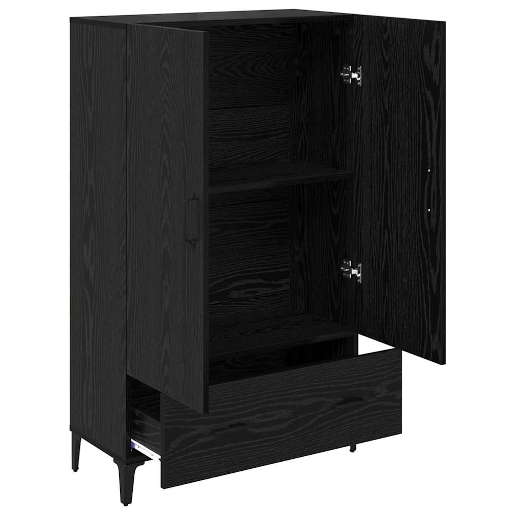 vidaXL Highboard Black Oak 70 x 31 x 115 cm Engineered Wood and Iron 5