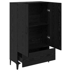 vidaXL Highboard Black Oak 70 x 31 x 115 cm Engineered Wood and Iron 5