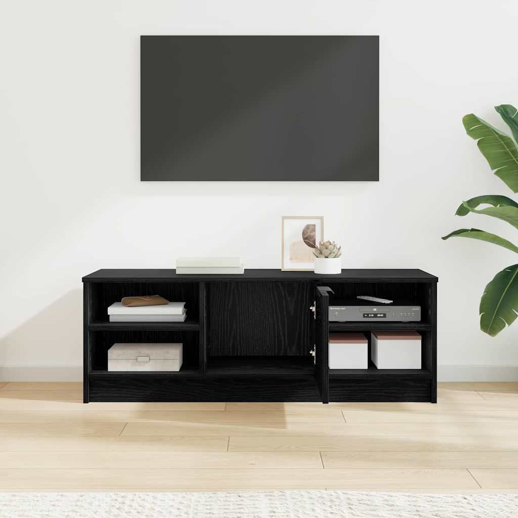 vidaXL TV Cabinet 102 x 35 x 36.5 cm Black Oak Engineered Wood 4