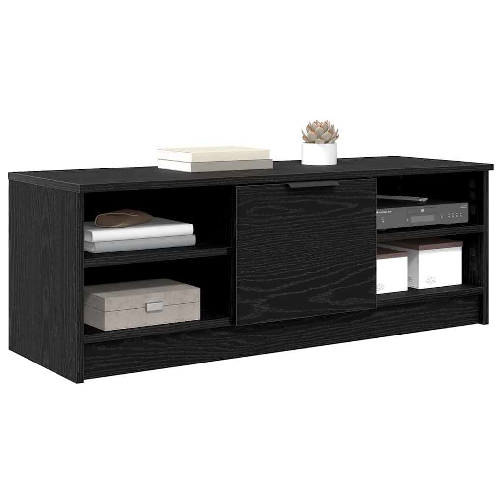 vidaXL TV Cabinet 102 x 35 x 36.5 cm Black Oak Engineered Wood 3