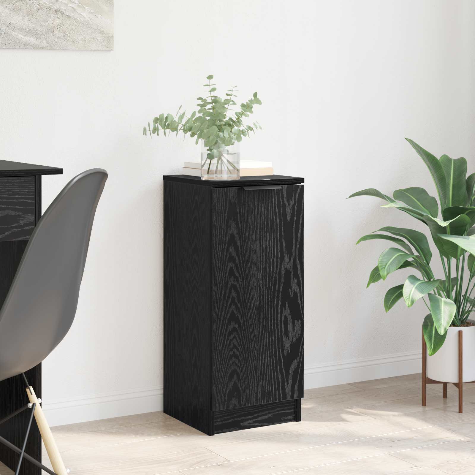 vidaXL Sideboard Black Oak 30 x 30 x 70 cm Engineered Wood 1