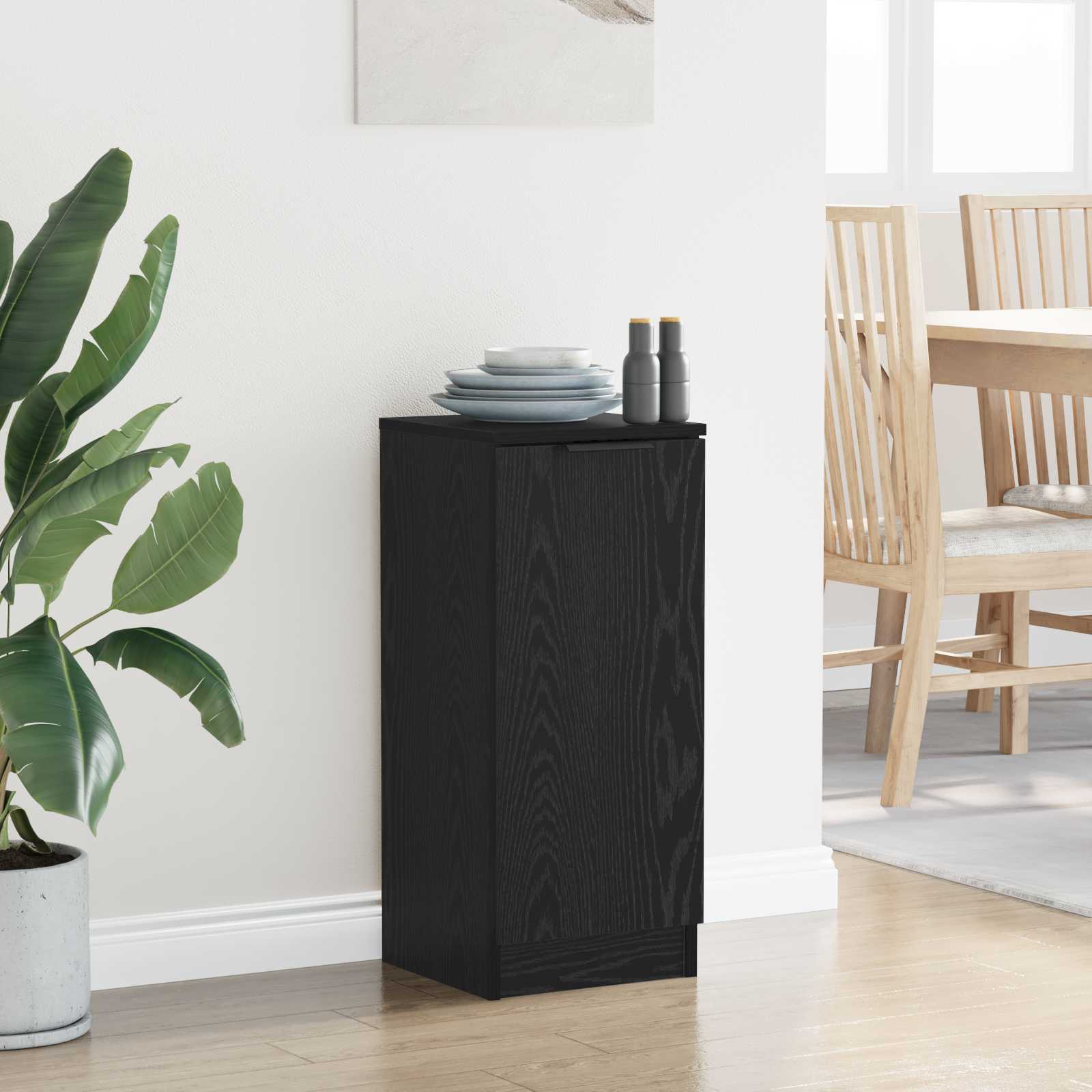 vidaXL Sideboard Black Oak 30 x 30 x 70 cm Engineered Wood 4