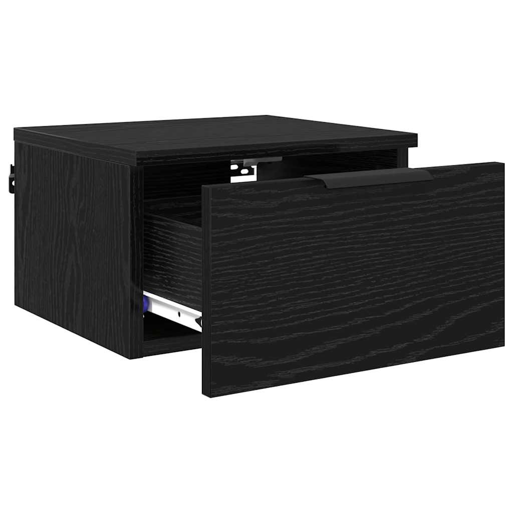 vidaXL Bedside Cabinet 2 pcs Black Oak 34 x 30 x 20 cm Engineered Wood 5