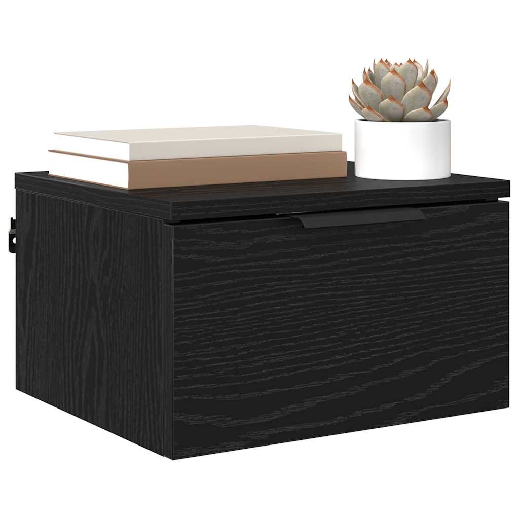 vidaXL Bedside Cabinet 2 pcs Black Oak 34 x 30 x 20 cm Engineered Wood 3