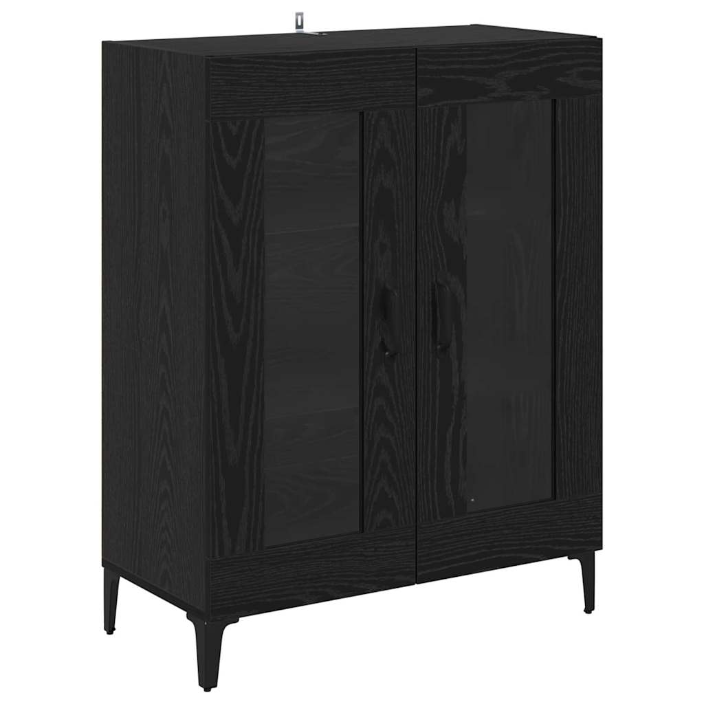 vidaXL Sideboard Black Oak 69.5 x 34 x 90 cm Engineered Wood and Iron 2