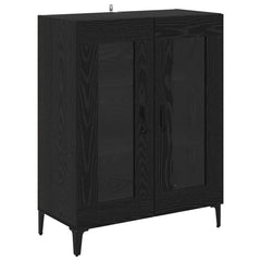 vidaXL Sideboard Black Oak 69.5 x 34 x 90 cm Engineered Wood and Iron 2