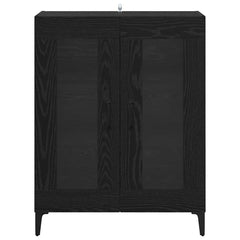 vidaXL Sideboard Black Oak 69.5 x 34 x 90 cm Engineered Wood and Iron 6