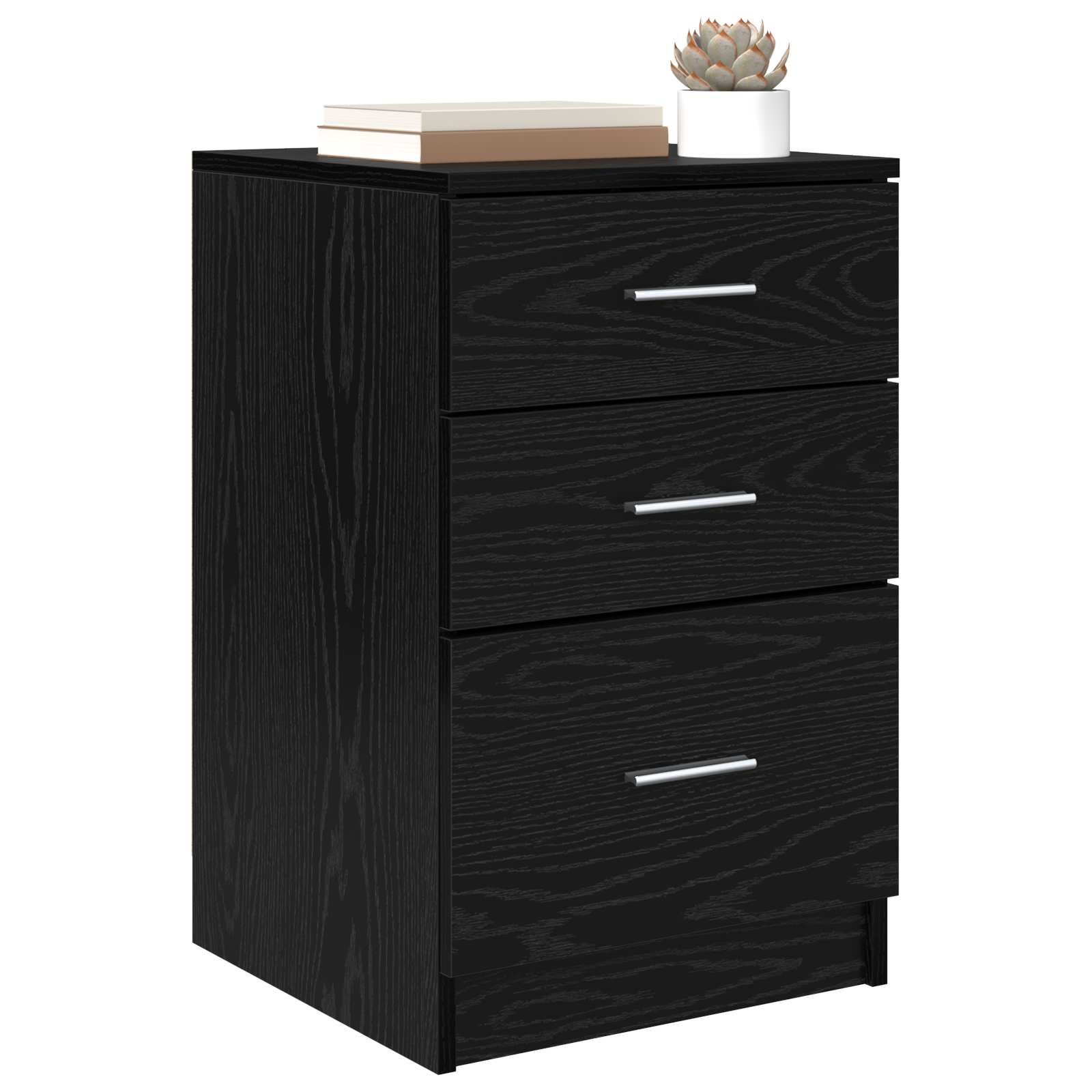 vidaXL Bedside Cabinet Black Oak 40 x 40 x 63 cm Engineered Wood 3