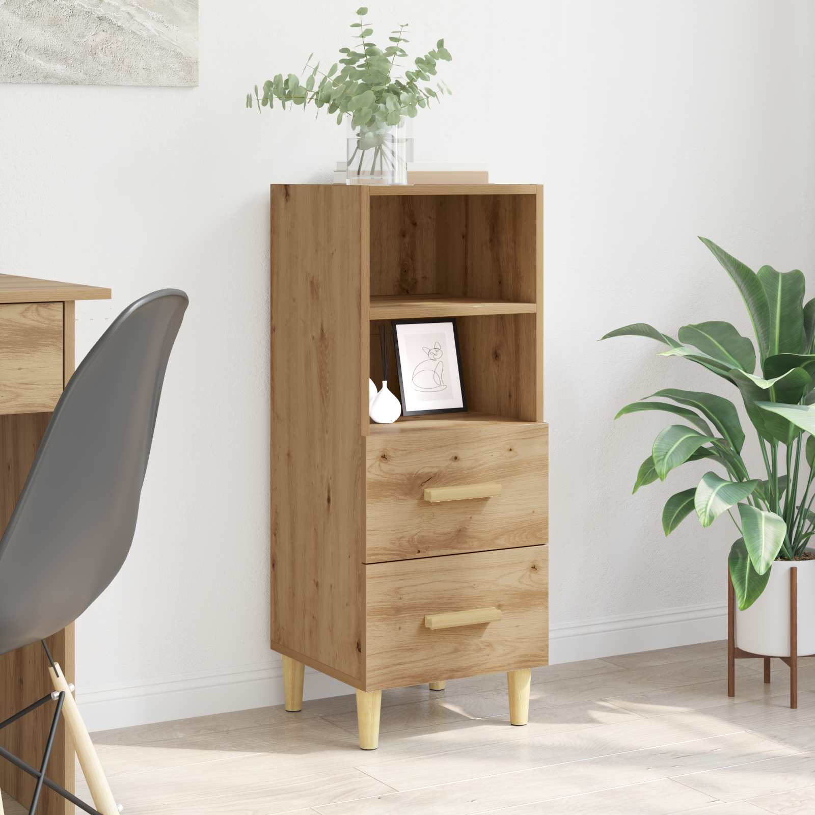 vidaXL Sideboard Artisan oak 34 x 34.5 x 90 cm Engineered Wood 1