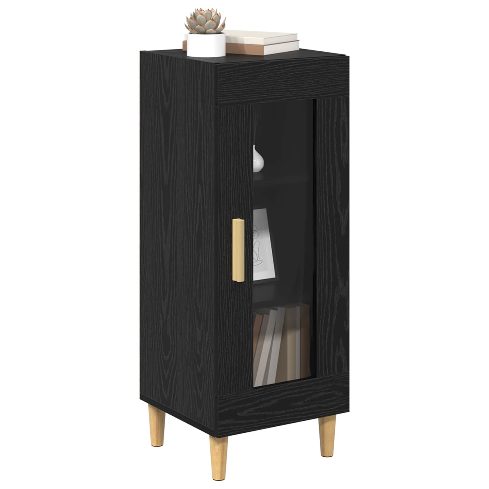 vidaXL Sideboard Black Oak 34.5 x 32.5 x 90 cm Engineered Wood 3