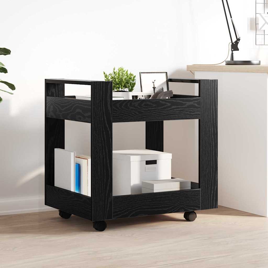 vidaXL Desk Trolley Black Oak 60 x 45 x 60 cm Engineered Wood 1