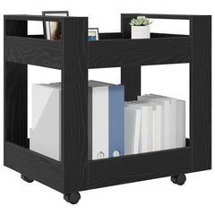 vidaXL Desk Trolley Black Oak 60 x 45 x 60 cm Engineered Wood 3