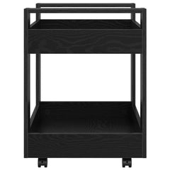 vidaXL Desk Trolley Black Oak 60 x 45 x 60 cm Engineered Wood 6