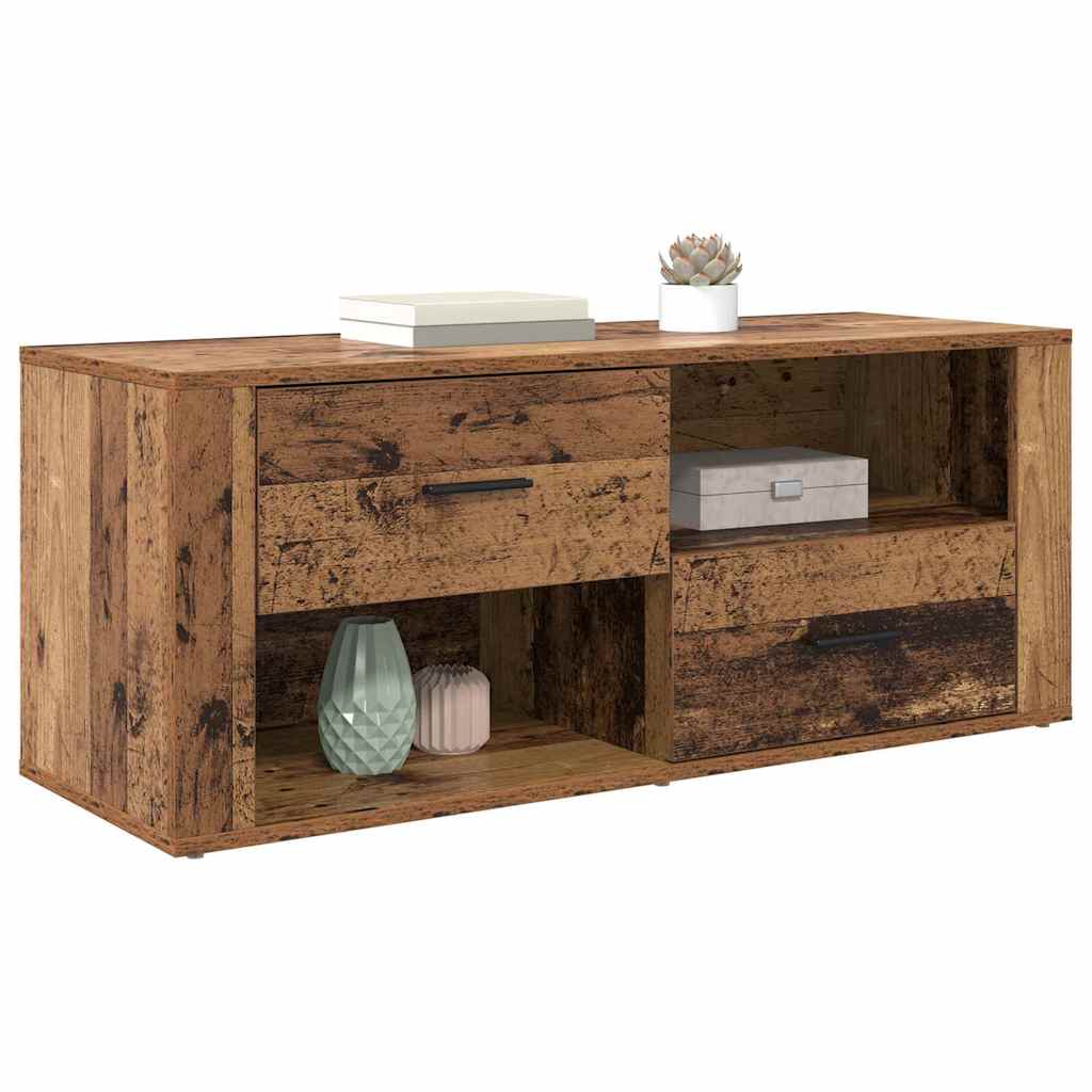 vidaXL TV Cabinet 100 x 35 x 40 cm Old Wood Engineered Wood 3