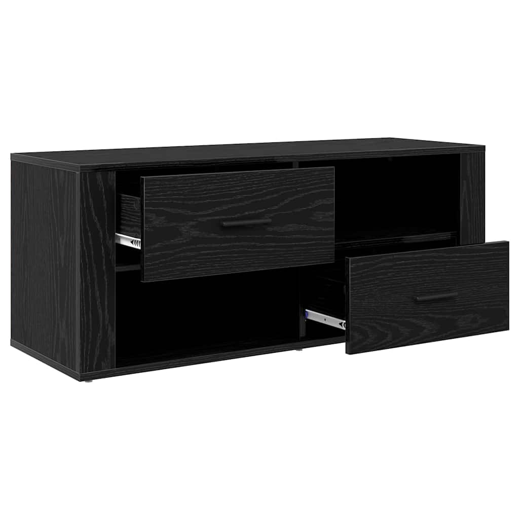 vidaXL TV Cabinet 100 x 35 x 40 cm Black Oak Engineered Wood 5