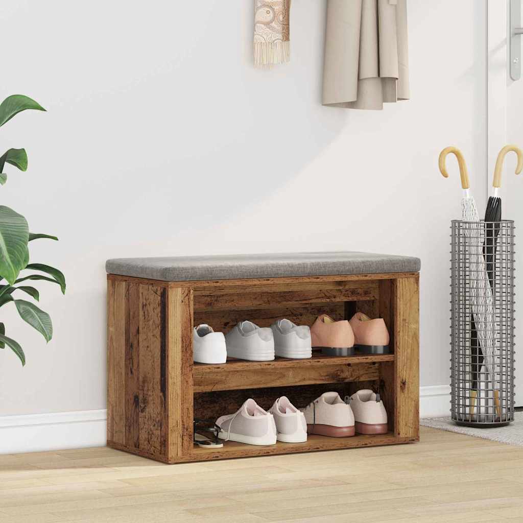 vidaXL Shoe Rack 75 x 35 x 45 cm Engineered Wood Old wood 1