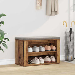 vidaXL Shoe Rack 75 x 35 x 45 cm Engineered Wood Old wood 1