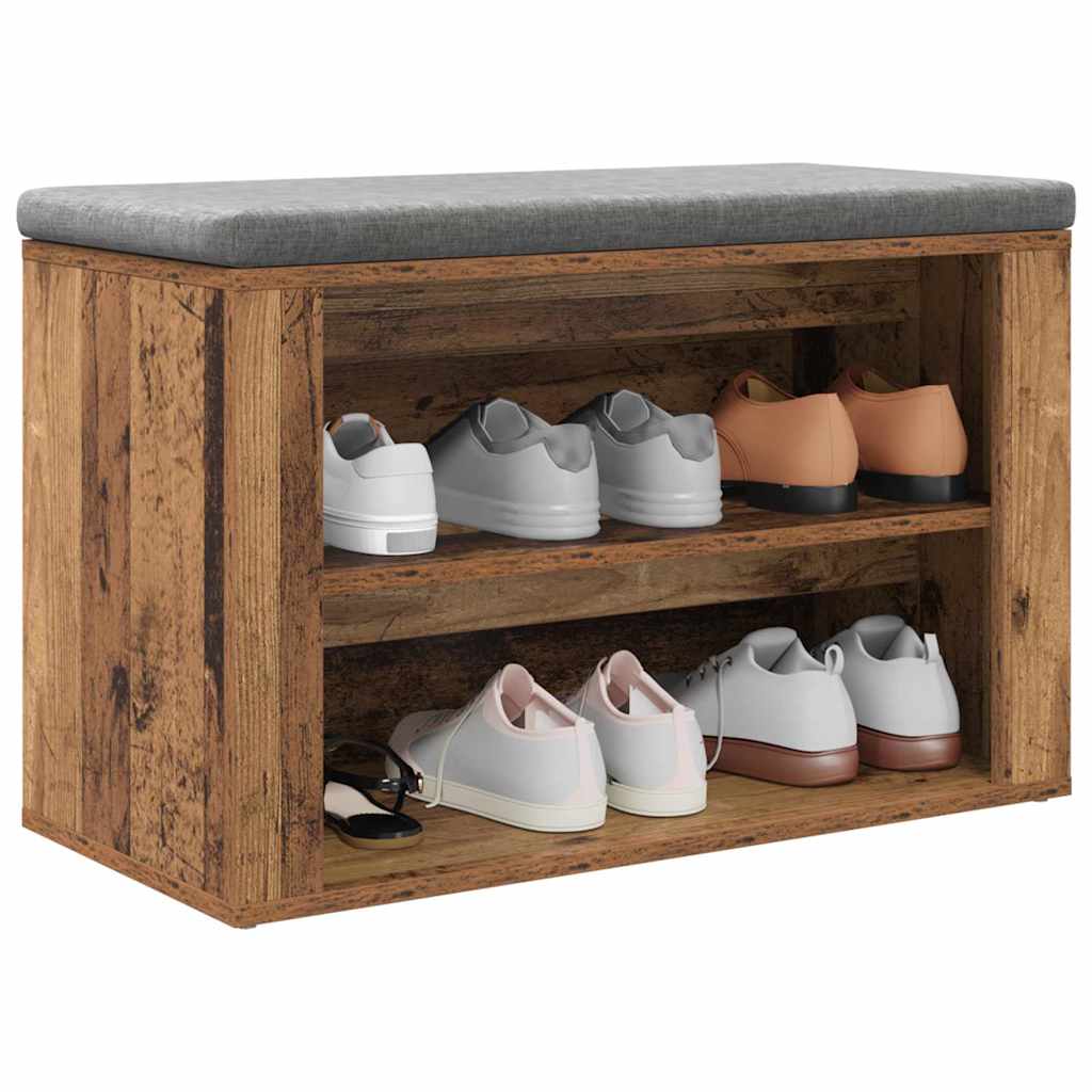 vidaXL Shoe Rack 75 x 35 x 45 cm Engineered Wood Old wood 3