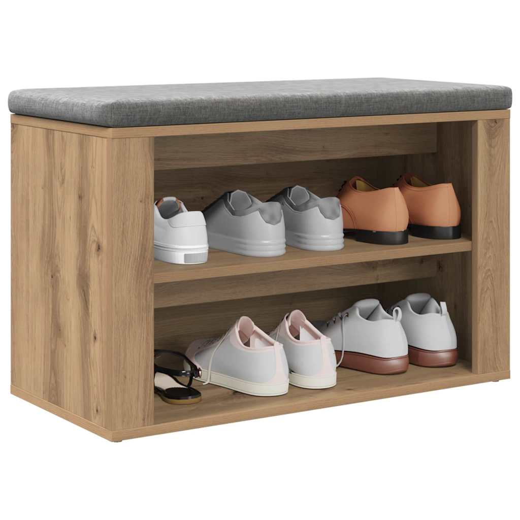 vidaXL Shoe Rack 75 x 35 x 45 cm Engineered Wood Artisan oak 3