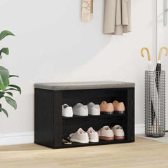 vidaXL Shoe Rack 75 x 35 x 45 cm Engineered Wood Black oak 1