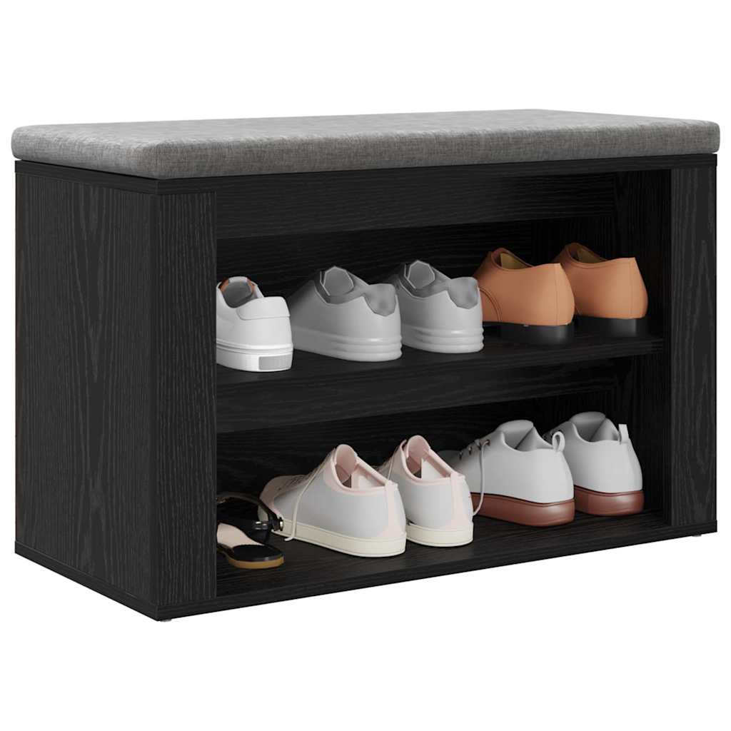 vidaXL Shoe Rack 75 x 35 x 45 cm Engineered Wood Black oak 3