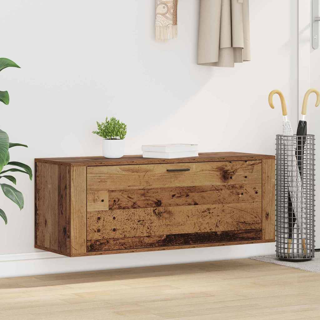 vidaXL Shoe Cabinet 100 x 35 x 38 cm Engineered Wood Old Wood 1