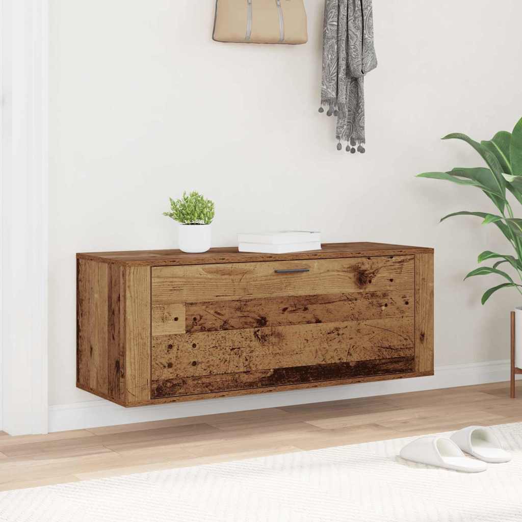vidaXL Shoe Cabinet 100 x 35 x 38 cm Engineered Wood Old Wood 4