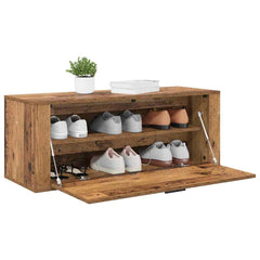 vidaXL Shoe Cabinet 100 x 35 x 38 cm Engineered Wood Old Wood 3