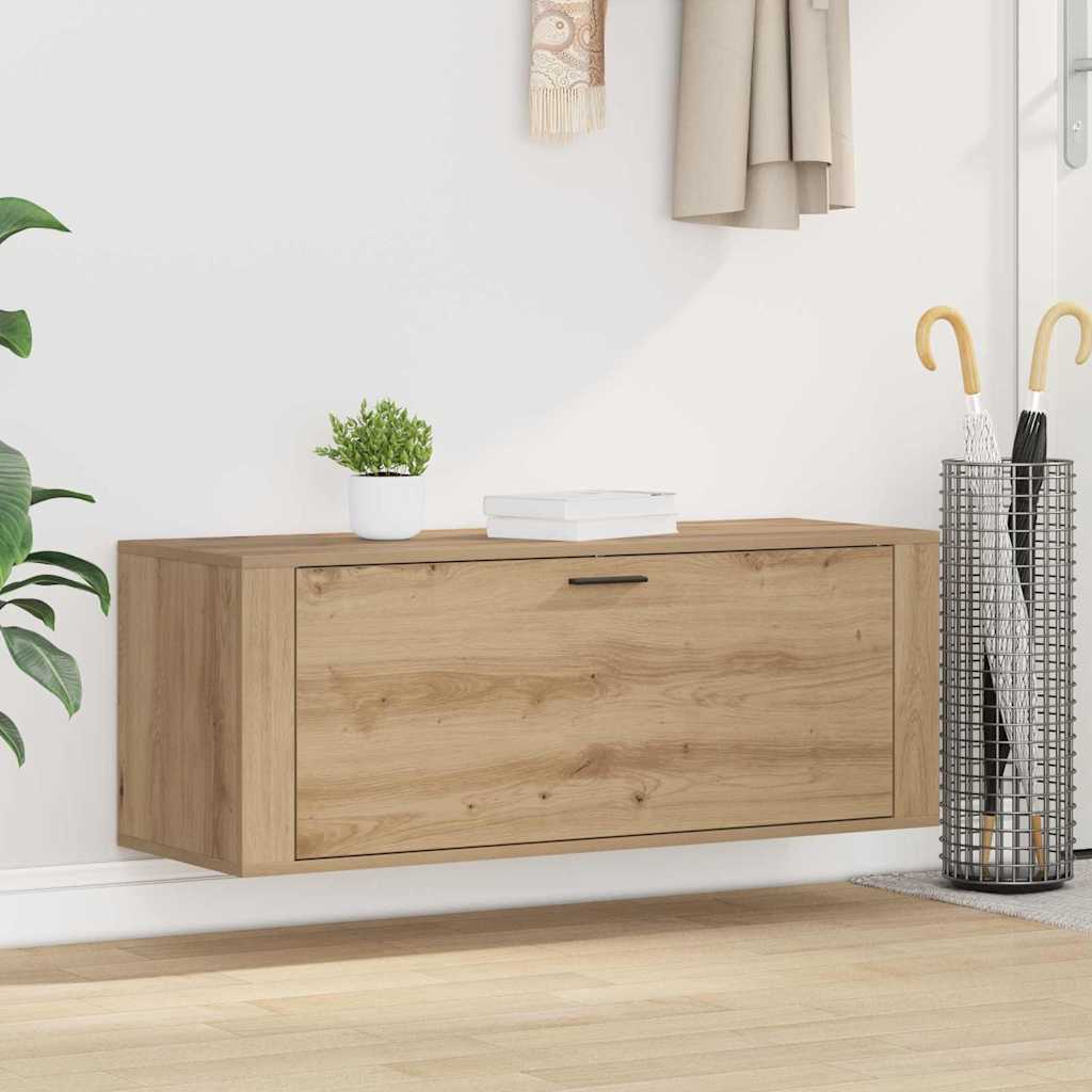 vidaXL Shoe Cabinet 100 x 35 x 38 cm Engineered Wood Artisan Oak 1