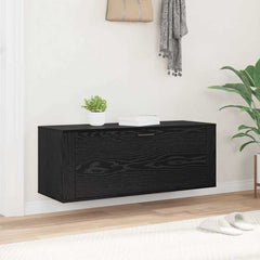 vidaXL Shoe Cabinet 100 x 35 x 38 cm Engineered Wood Black Oak 4