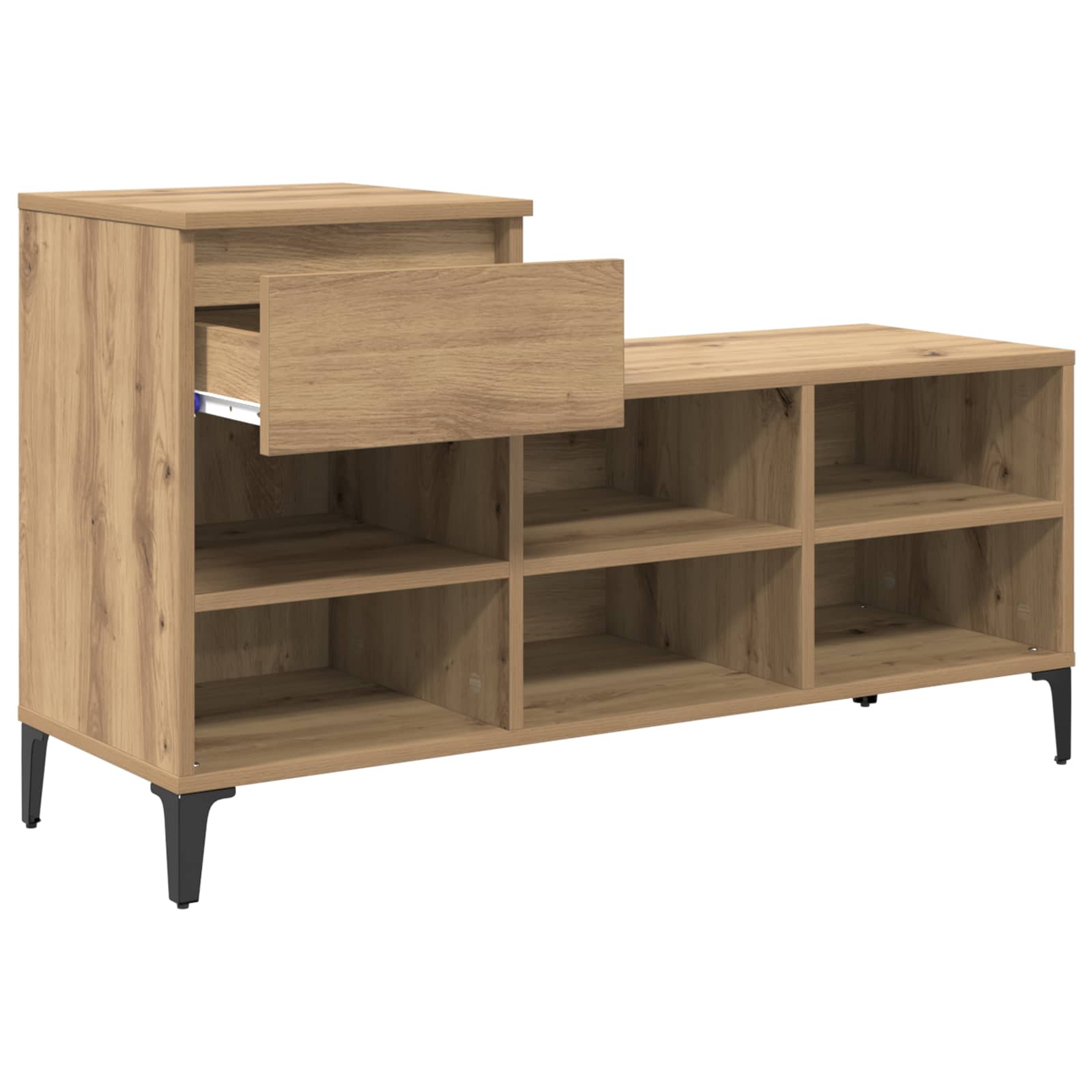 vidaXL Shoe Cabinet 102 x 36 x 60 cm Engineered Wood Artisan Oak 5