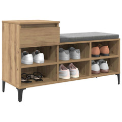 vidaXL Shoe Cabinet 102 x 36 x 60 cm Engineered Wood Artisan Oak 3