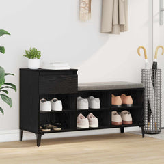 vidaXL Shoe Cabinet 102 x 36 x 60 cm Engineered Wood Black Oak 1