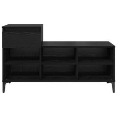 vidaXL Shoe Cabinet 102 x 36 x 60 cm Engineered Wood Black Oak 6