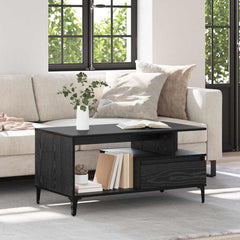 Coffee Table 90x49x45 cm Engineered Wood Black oak